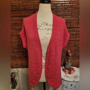 Coldwater Creek Pink Open-Front Cardigan